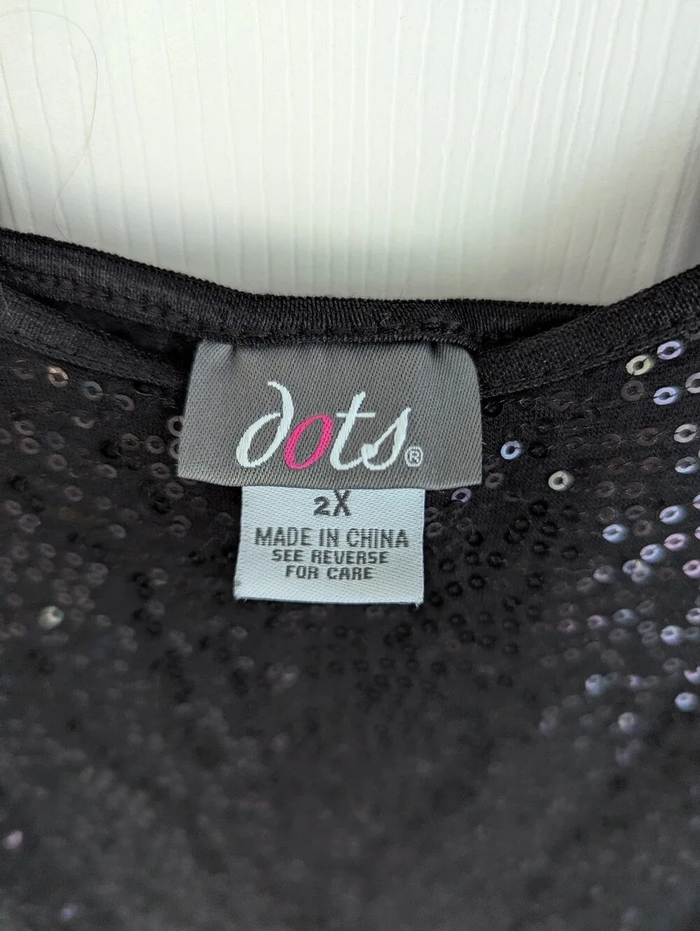 Sequin Cami Top w/adjustable straps -Black Sz Xxl